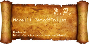 Morelli Petróniusz névjegykártya